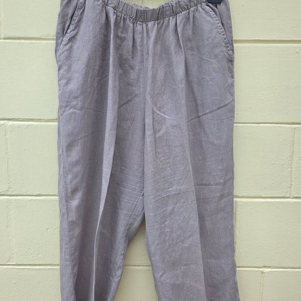 Match Point linen cropped pants L
